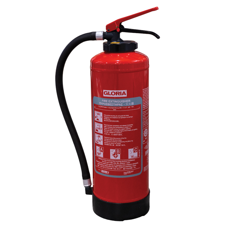 Extintor Polvo Seco, LALIZAS, 12kg, accionado por Cartucho, c/soporte de pared,SOLAS/MED(EN,GR,CN)
