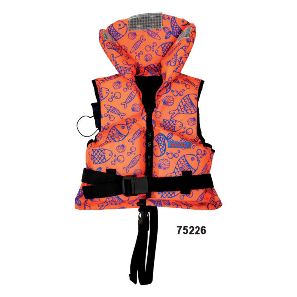 Chaleco salvavidas LALIZAS, 100 N, ISO, Niño, 30-40 kg, naranja fluorescente con estampado acuático