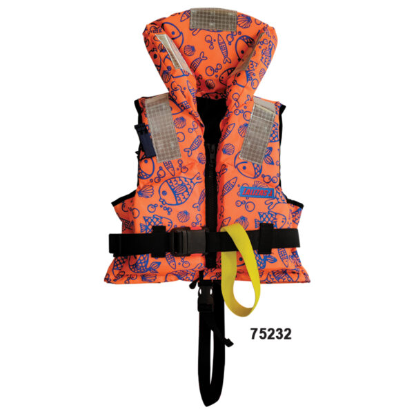 Chaleco salvavidas LALIZAS, 150 N, ISO, Niño, 30-40 kg, naranja fluorescente con estampado acuático
