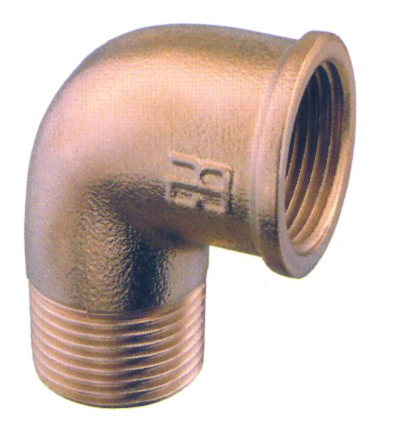 Elbow 90o, M-F, brass, 3/8": imagen 1