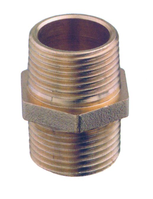Male nipple, brass 1/2"
