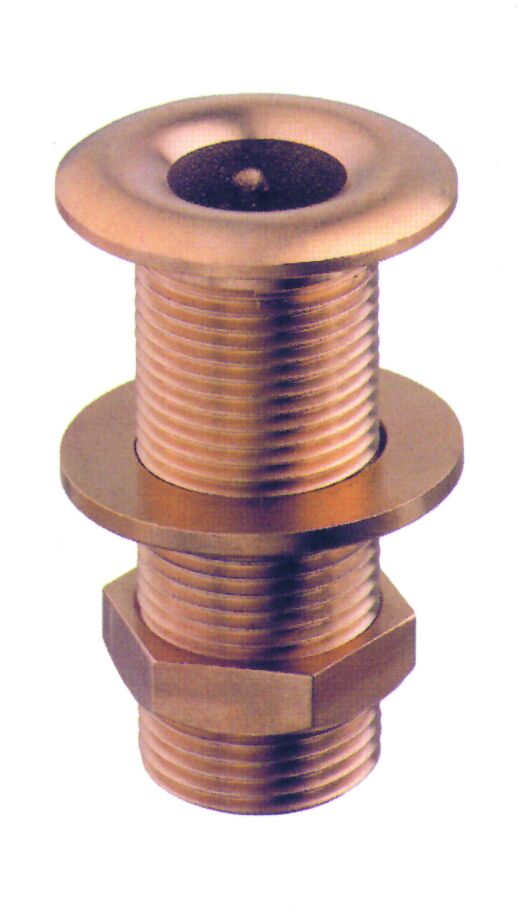 Through hull outlet, brass, 1 1/2"