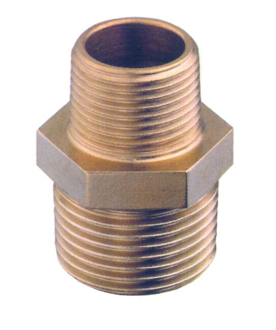 Reducing male nipple, brass, 1 1/2" - 2''