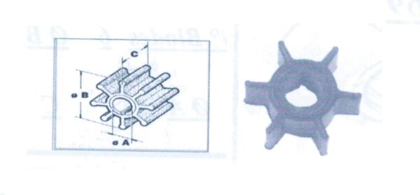 Impulsor CEF para Motor Merc&Tohatsu Ø10,25 33,6Χ14,3