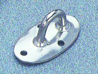 Eye plate on vertical curved base, Diam. ring 5mm