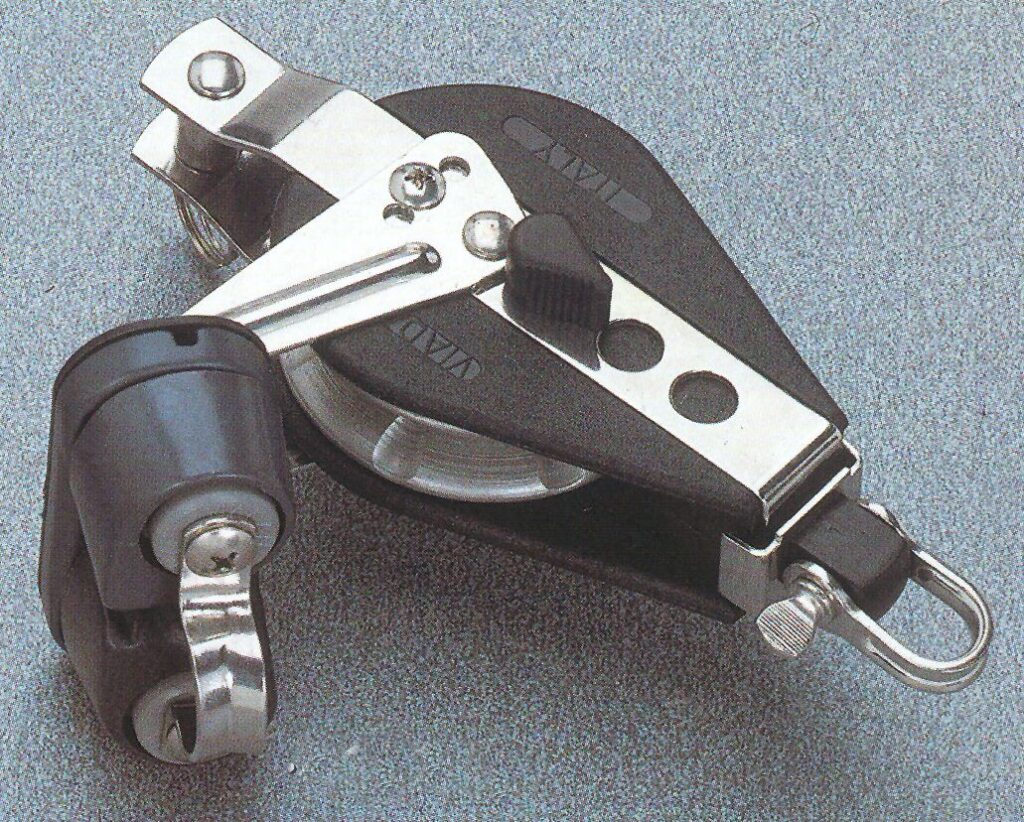 Single bearing ratchet block-becket with ball bearing cam cleat,57mm, Diam. 10mm