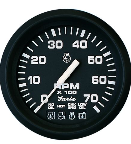 Tachometer Faria, Euro Black, 3000 diesel mech take-off&var ratio alt, Size 4'' (102mm)