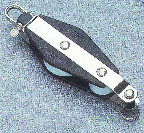 Fiddle ball bearing block with becket, 34mm, Diam. 8mm