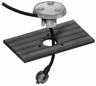 Feed-thru for deck passage of coaxial cables & connectors (type RG58), nylon