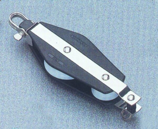 Fiddle ball bearing block with becket Universal 3-way head, Diam.45mm, Diam. 10mm