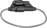 Fuse holder waterproof, 2 fuses of 10amp, 203mm loop, 1,3mm wire