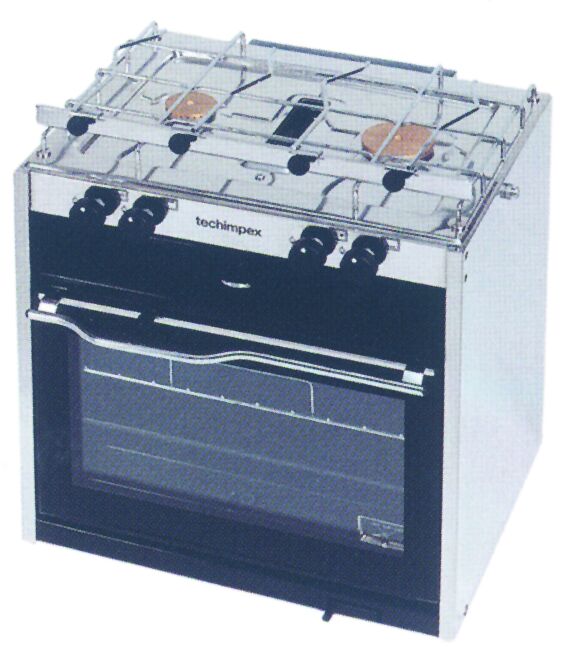 Cooker w/ oven, 2 burners & separate grill, 450x390x450mm, 21,5kg