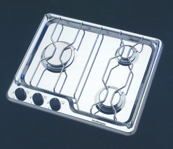 Built in hob w/ 3 burners, 470x390x65mm, 2,5 kg