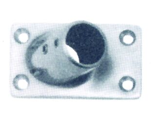 45o Rectangular base AISI 316, 75x45mm, Diam. 22mm