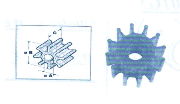 Impulsor Bomba CEF para Jabsco,Johnson,Onan,Volvo-Penta, Perkins & Motor Yanm, Sole Ø14,4 57Χ31,6