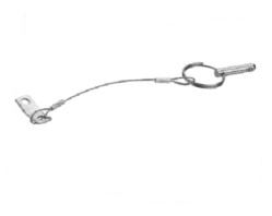 Stainless steel pull pin w/lanyard, total L .194mm, pin 6.3mm