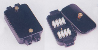 Waterproof connection box,2 terminal strips,w/4 conductors