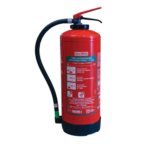 LALIZAS Extintor Espuma si PFAS ,6L, Accionado por Cartucho, c/soporte de pared, SOLAS/MED(EN,GR,CN