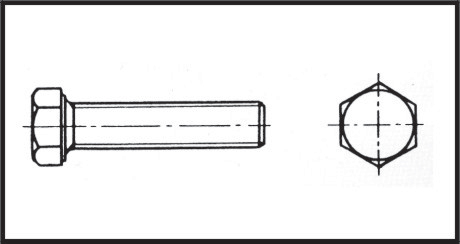 Perno Cabeza Hexagonal 6x30mm Inox 316 DIN933-6p