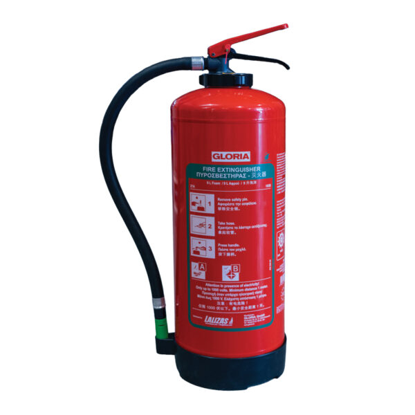 Extintor sin PFAS Espuma LALIZAS,9L,Accionado por Cartucho,c/soporte de pared, SOLAS/MED(EN,GR,CN)