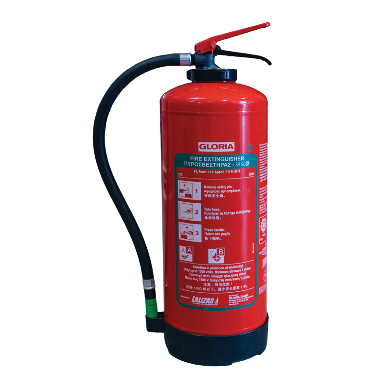 Extintor sin PFAS Espuma LALIZAS,9L,Accionado por Cartucho,c/soporte de pared, SOLAS/MED(EN,GR,CN): imagen 1