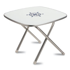Aluminum table melamine top, 61Χ61cm