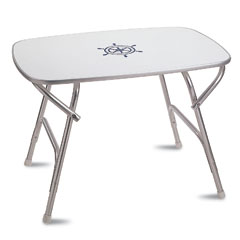 Aluminum table melamine top, 60Χ88cm