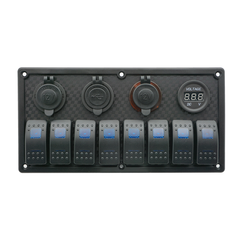 Panel de interruptores basculantes con LED, 12 V/24 V, (8 interruptores basculantes): imagen 1