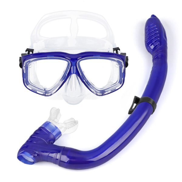 Mascara de silicona y snorkel, conjunto, niño, azul