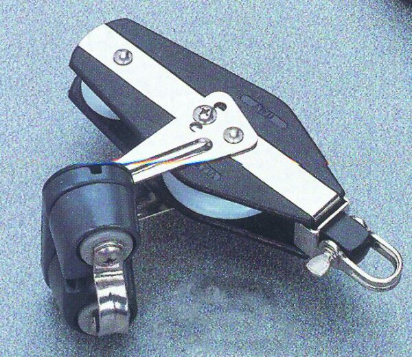 Fiddle ball bearing block with ball bearing cam cleat, Universal 3-way head Diam. 45mm, ,Diam. 10mm