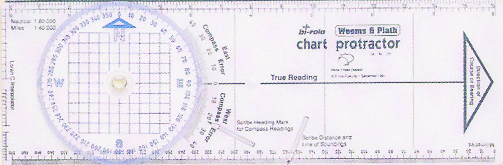 Chart protractor Bi-Rola, 5-1/8''x15-1/4'': imagen 1