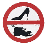 Pegatina Prohibido Calzar Zapatos