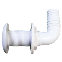 Pasacasco Acodado 90º, Manguera Ø25mm, Plastico, Blanco