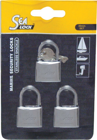 Juego De 3 Candados "Sealock",30mm Con Una Sola Llave