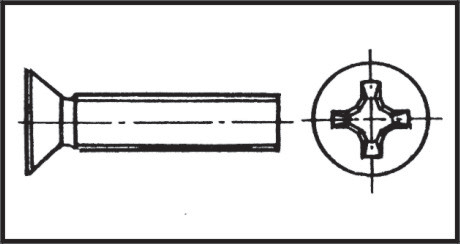 Tornillo Cabeza Avellana 6x60mm Inox 316 DIN965 7046-3p