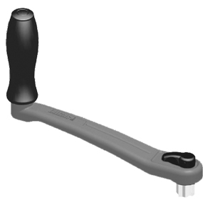 Manivela de cabrestante Lofrans, aluminio anodizado, con bloqueo, 25 cm, negro