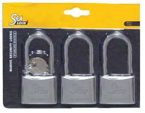 Set 3 Candados de asa larga, 30mm con una sola llave