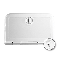 REGISTRO VHF/ RADIO CD+ CERRADURA SATINADO BLANCO 180x285mm