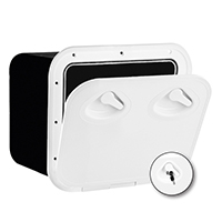PORTILLO MID LINE 380X380mm BLANCO CON CAJON y CERRADURA