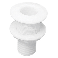 Pasacasco blanco para válvula 5/8'', con conector para manguera Ø15mm,