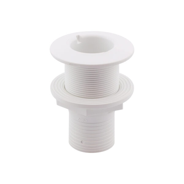 Pasacasco blanco para válvula 2'', con conector para manguera Ø51mm