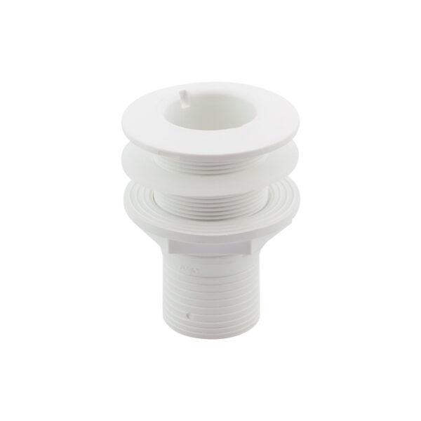 Pasacasco blanco para válvula 2'', con conector para manguera Ø51mm y arandela, ISO