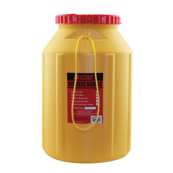 Bidón estanco para material pirotécnico/socorro de 12L, Amarillo