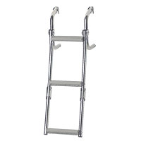 Escalera plegable, Inox 316 popa estrecha, 2+1 Peldaños, 90º, L575xA215mm