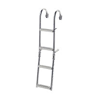 Escalera plegable, Inox 316 popa estrecha, 2+2 Peldaños, 180º, L1050xA215mm