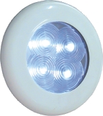 AquaLED Luz, 1W, 12V/24V, Blanco con plastico blanco