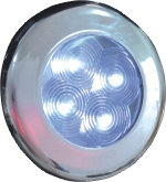AquaLED Luz, 1W, 12V/24V, impermeable, Blancocon plastico cromado