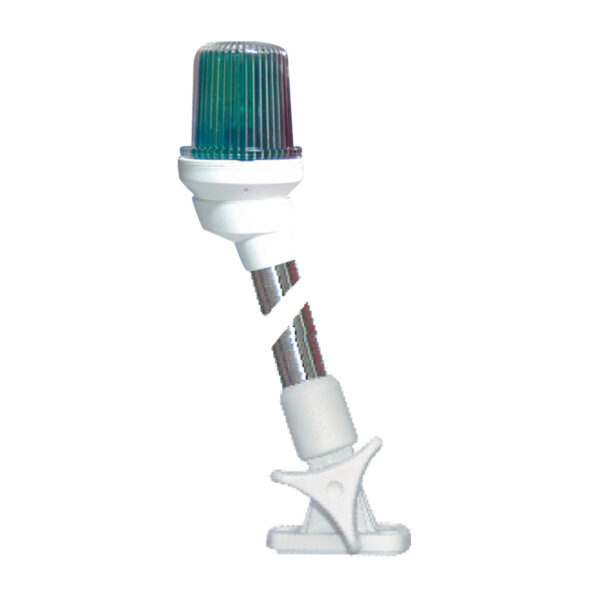 Luz, tricolor, plegable de 23 cm, con carcasa blanca
