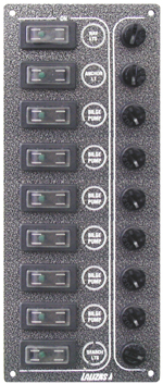 Panel C."SP9 Ultra", 9 Interruptor, Inox 316, 12/24V,Charcoal