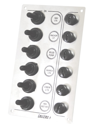 Panel Control "SP6 Economy”,6 Interrup.Inox 12/24V